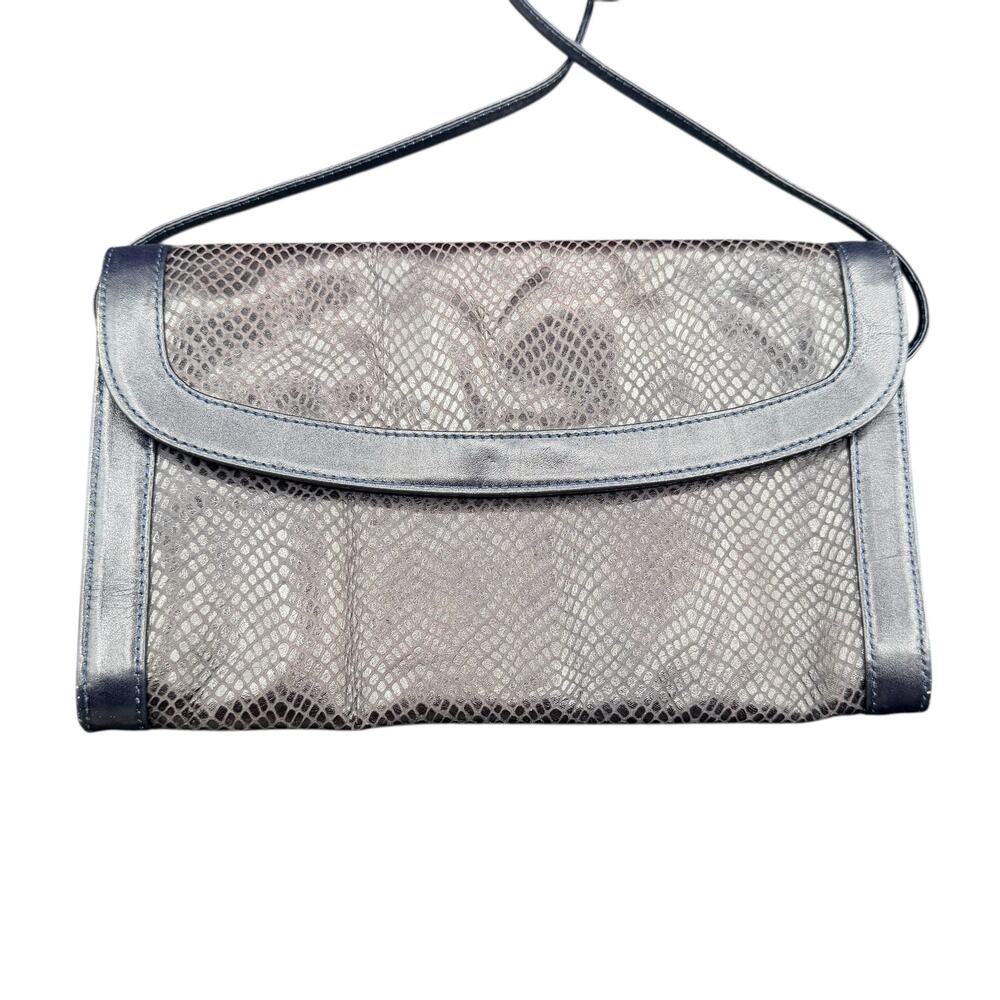 Boots ’n Bags Blue Snakeskin Embossed Crossbody Clutch Bag Colombia